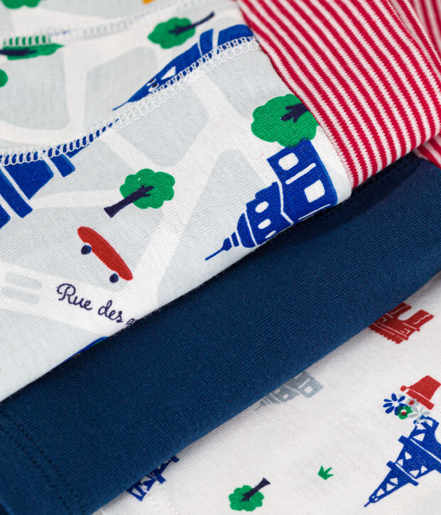 Confezione da 3 boxer Parigi in cotone bambino multicolore
