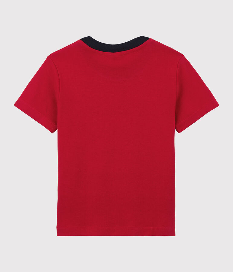 T-shirt maniche corte in cotone bambino rosso TERKUIT