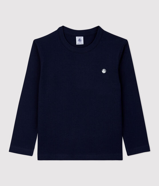 T-shirt in cotone biologico bambina / bambino blu SMOKING