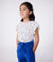 T-shirt a maniche corte in cotone a fiori bambina bianco MARSHMALLOW/bianco MULTICO