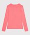 T-shirt a maniche lunghe in cotone tinta unita donna rosa FLAMAND
