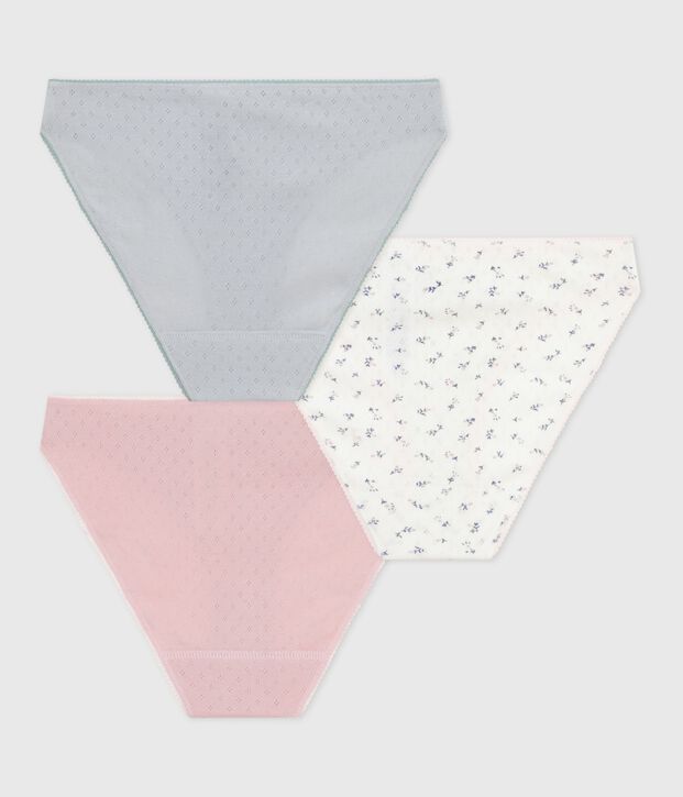 Set di slip in cotone traforato donna multicolore