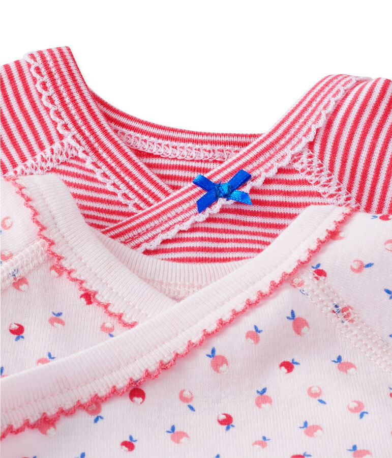 Lotto di 2 bodies nascita beb&egrave; bambina bianco