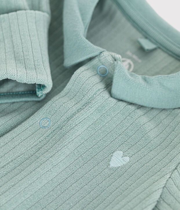 Pigiama neonato in velluto verde