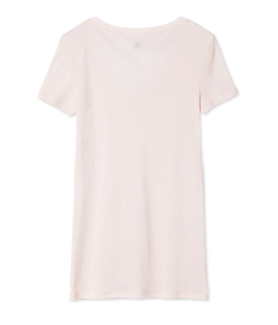T-shirt a maniche corte con scollo a v donna rosa FLEUR