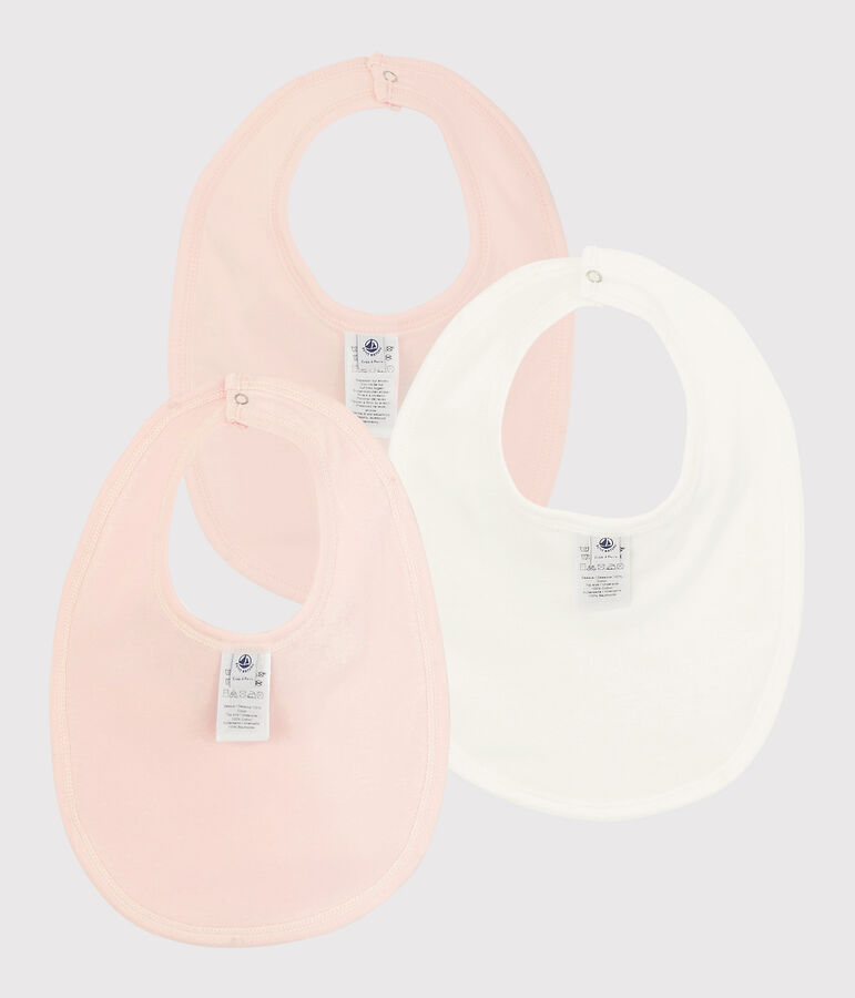 Lotto da 3 bavaglini Parigi beb&egrave; a costine multicolore