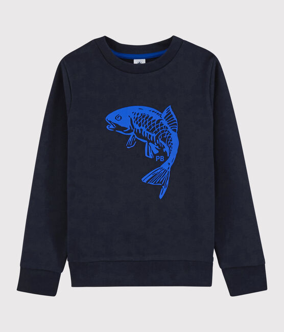 Felpa in molleton bambino blu SMOKING
