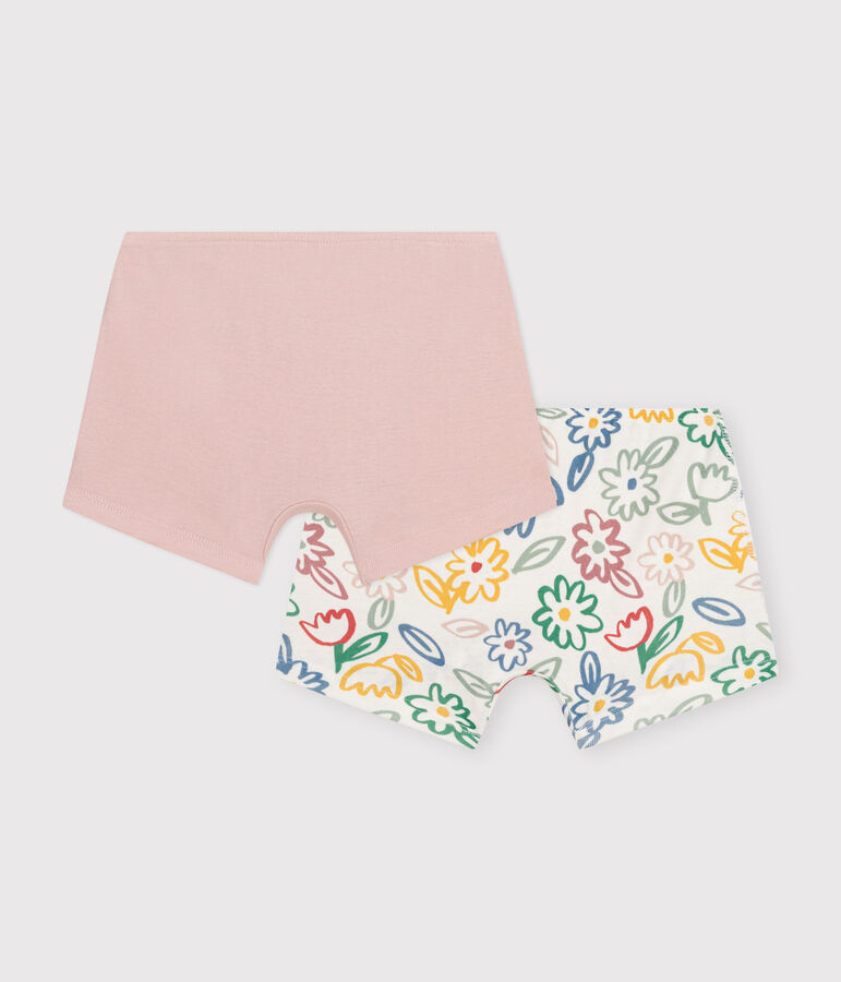 Set di 2 shorty in cotone a fiori bambino multicolore