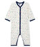 Tutina pigiama senza piedi bambino a costine bianco MARSHMALLOW/bianco MULTICO