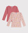 Set di 2 T-shirt a maniche lunghe in cotone a cuori bambino variante 1