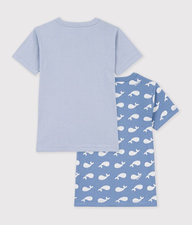 Set di T-shirt a maniche corte in cotone con balene stampate bambino multicolore