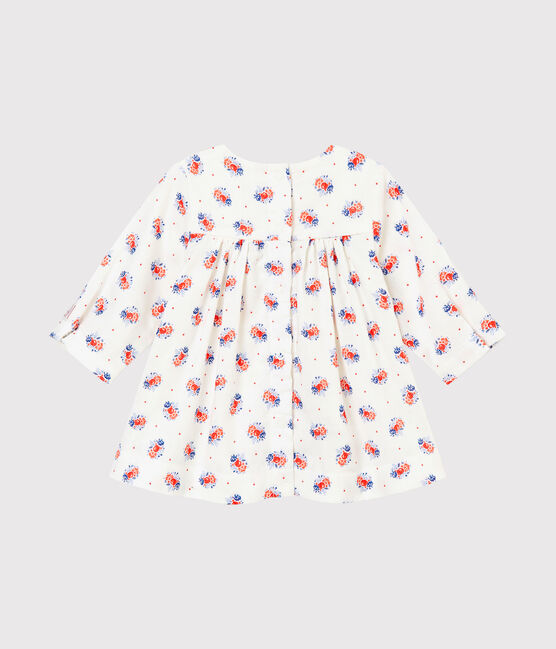Abito per bebé femmina in tubique stampato bianco LAIT/bianco MULTICO