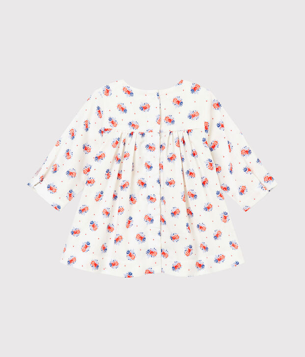 Abito per beb&eacute; femmina in tubique stampato bianco/multicolore