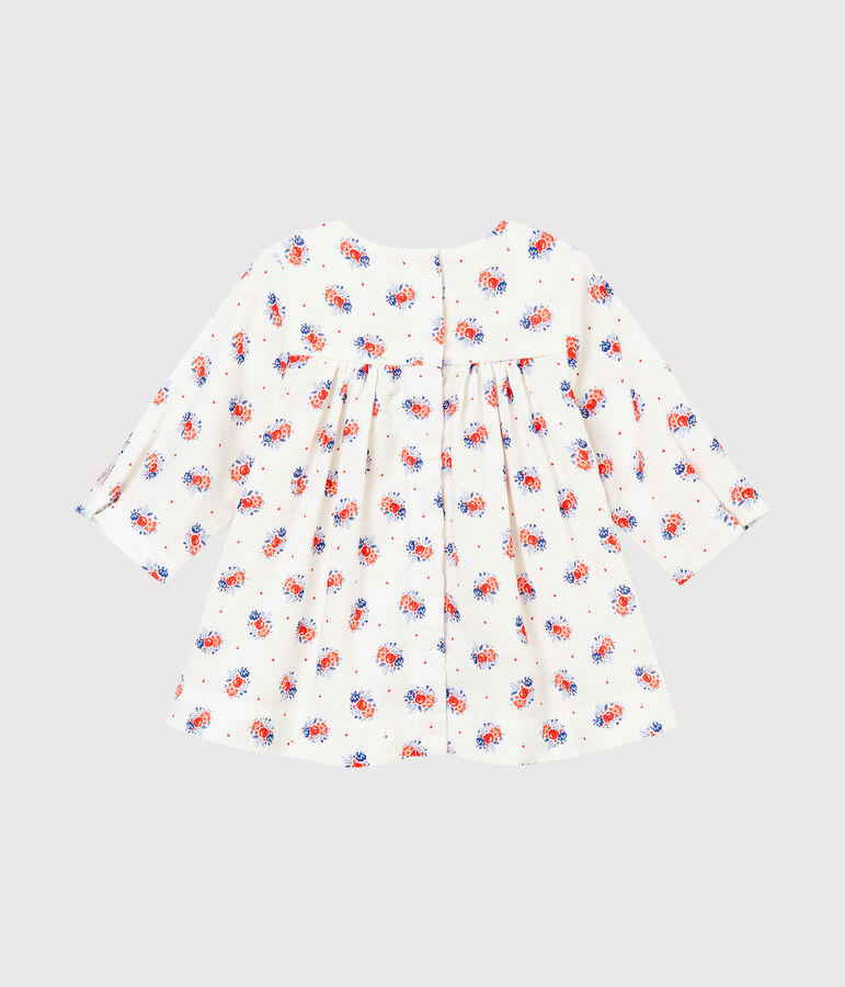 Abito per beb&eacute; femmina in tubique stampato bianco/multicolore