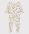 Pigiama tutina a fiori bebè in molleton bianco MARSHMALLOW/bianco MULTICO