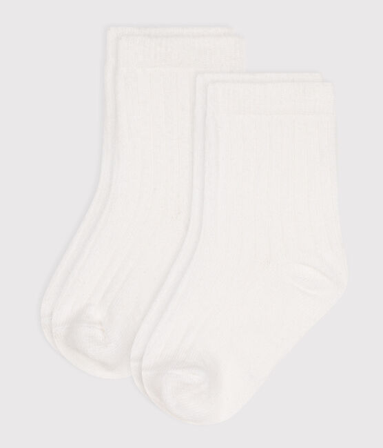 2 PAIA DI CALZINI PER BAMBINI IN COTONE BIANCO variante 1