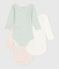 Set da 3 body a maniche lunghe in cotone a fiori neonato variante 1