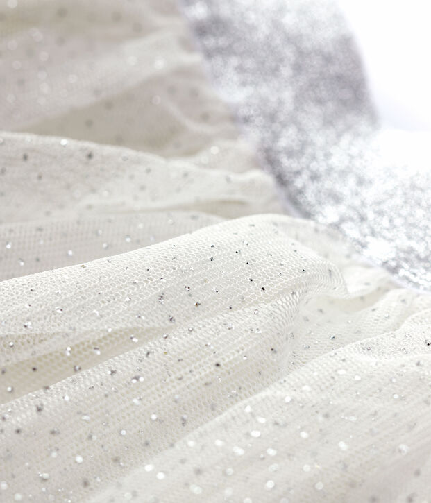 Gonna in tulle bambina bianco/grigio