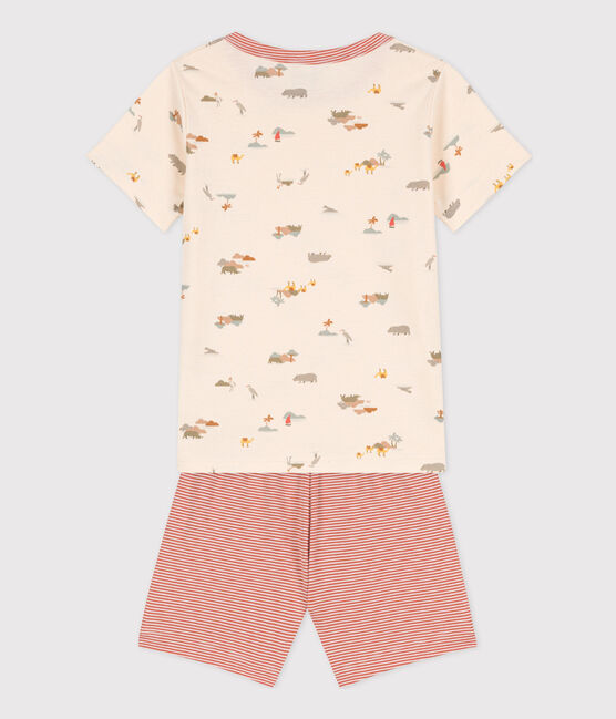 Pigiama corto bambino unisex in cotone con animali bianco AVALANCHE/ MULTICO