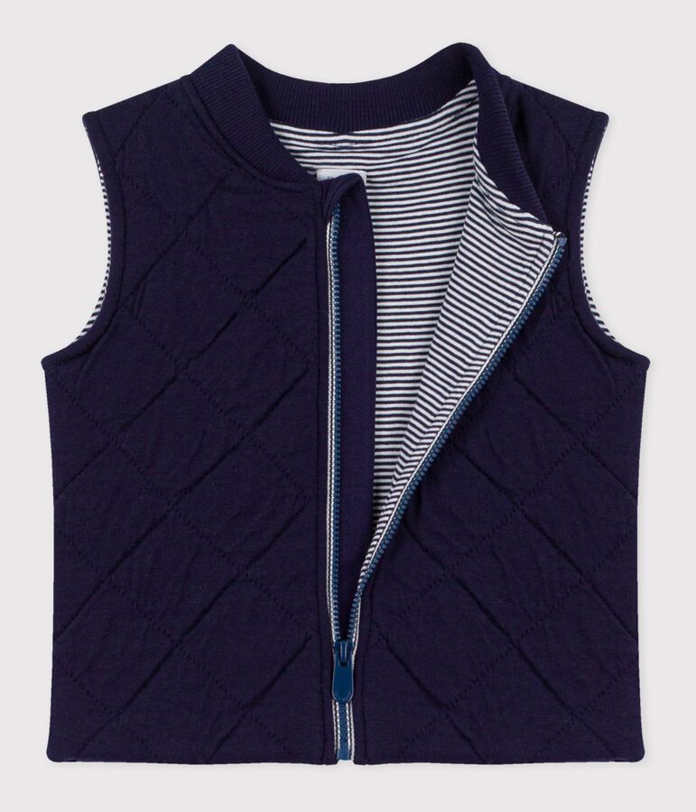 Piumino senza maniche in cotone trapuntato neonato blu