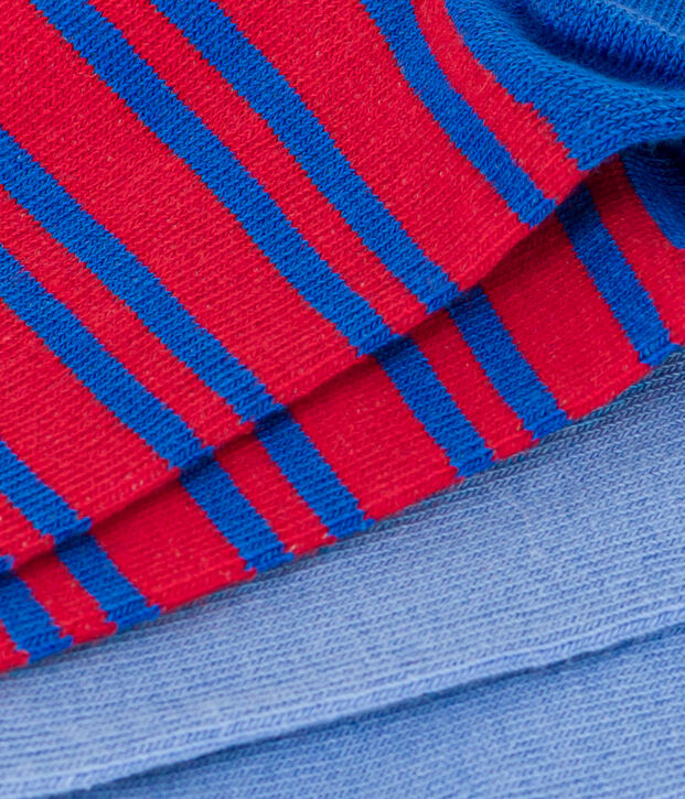 Confezione da 2 paia di calzini a righe in jersey di cotone bambini multicolore