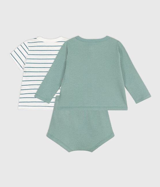 Completo nascita tre pezzi in cotone e T-shirt a righe con limone PAUL/ MULTICO