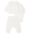 Completo 3 pezzi bebè unisex in tubique bianco MARSHMALLOW/bianco MULTICO