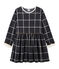 Abito in maglia a scacchi bambina nero CITY/bianco MULTICO