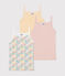 Set di 3 canottiere con spalline sottili in cotone a fiori bambino variante 1