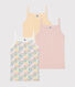 Set di 3 canottiere con spalline sottili in cotone a fiori bambino