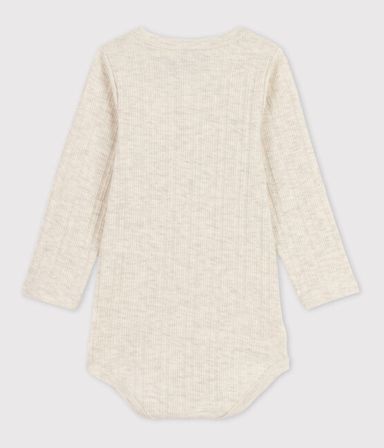 Body a manica lunga bebè scollo serafino in cotone beige MONTELIMAR CHINE
