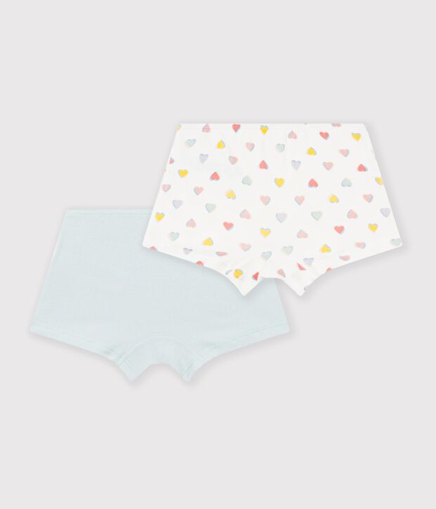 Set di shorty lunghi in cotone a cuori bambina multicolore