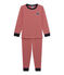 Pigiama per bambino millerighe rosso FROUFROU/beige COQUILLE