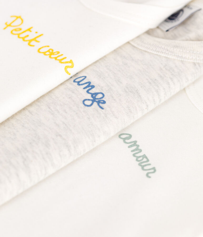 Set da 3 body senza maniche in cotone tinta unita neonato multicolore