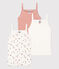 Confezione da 3 canottiere con spalline a fiori bambina in cotone variante 1