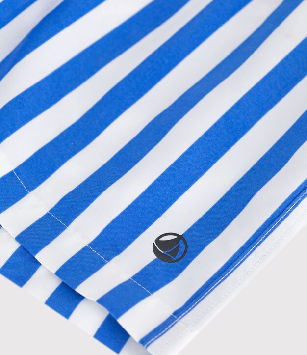 Shorts da mare a righe bambino blu/bianco