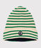 Cuffietta in maglia con fodera in pile a righe bambino verde AVALANCHE/ JARDIN