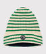 Cuffietta in maglia con fodera in pile a righe bambino