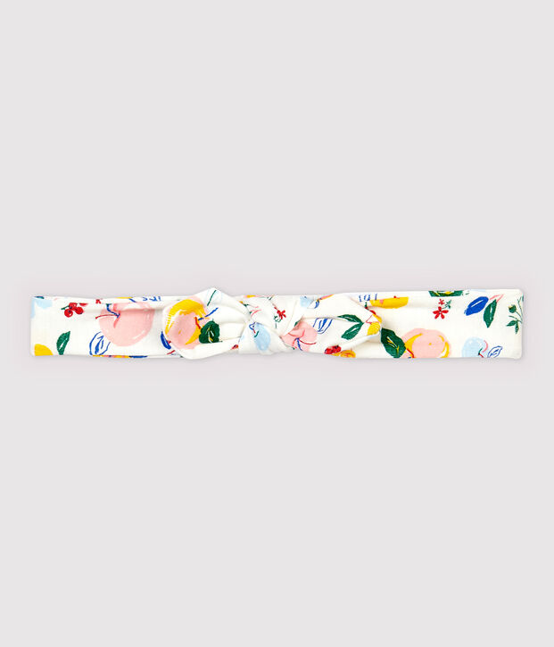 Fascia in cotone bambina bianco/multicolore