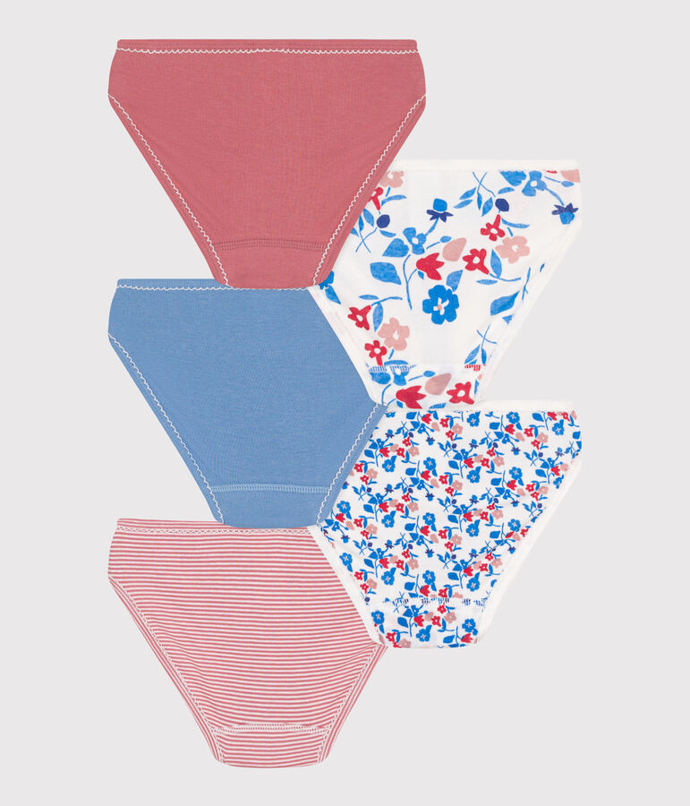 Set di 5 slip in cotone a fiori bambina variante 1