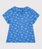 T-shirt a maniche corte in cotone bambina blu BRASIER/grigio MARSHMALLOW