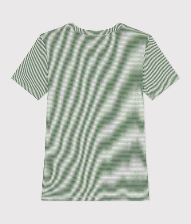 T-shirt L'Iconique in cotone a righe donna verde/bianco
