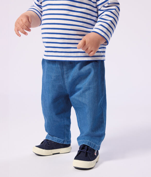 Pantaloni in denim leggero per beb&egrave; blu