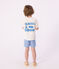 Shorts da mare a righe bambino DELPHINIUM/ MARSHMALLOW