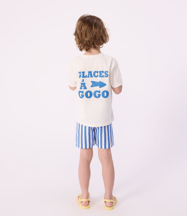 Shorts da mare a righe bambino blu/bianco