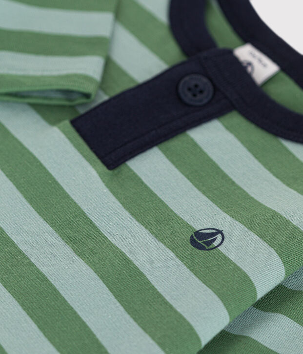 T-shirt beb&egrave; a maniche lunghe in jersey sottile verde/verde