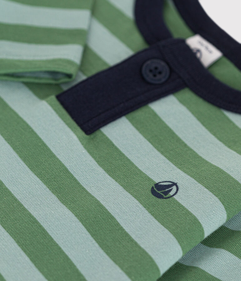 T-shirt beb&egrave; a maniche lunghe in jersey sottile verde/verde