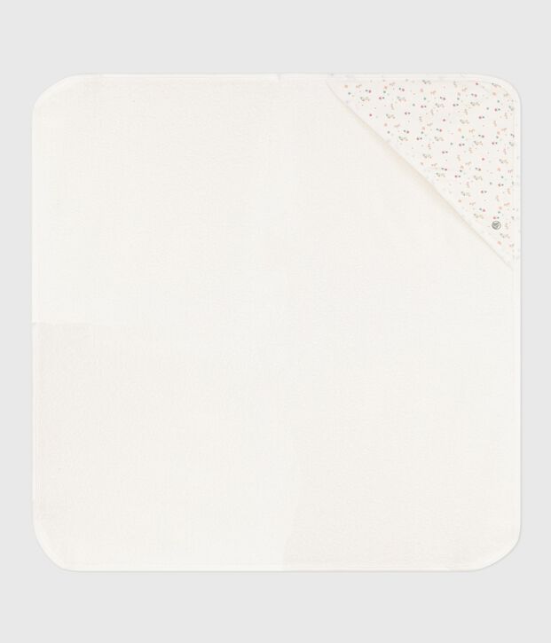 Asciugamano quadrato da bagno in cotone neonato bianco/multicolore