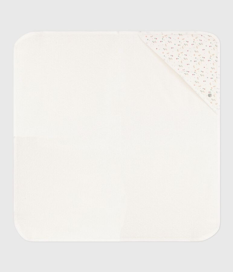 Asciugamano quadrato da bagno in cotone neonato bianco/multicolore