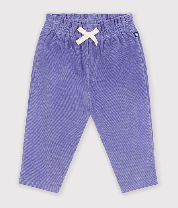 Pantaloni in velluto tinta unita neonato viola